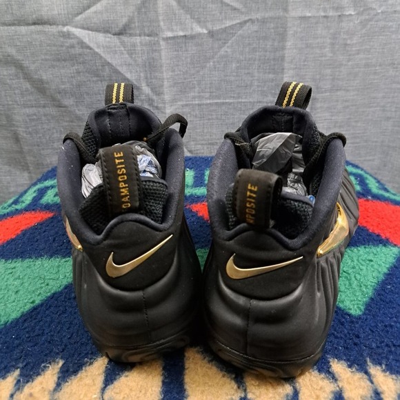 %Nike Air Foamposite Pro Men Size 7.5 Black Metallic Gold 624041-009 A13 main image 11